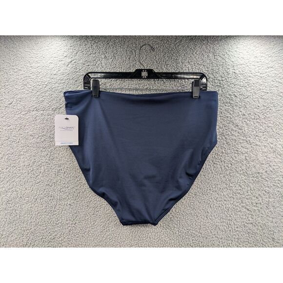 Dolfin Aquashape Women's Navy Blue High Waisted Contemporary Swim Bottom 2XL NEW - Picture 2 of 9